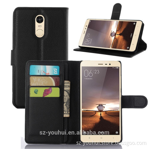 Factory direct sale for xiaomi redmi note 3 back cover leather case